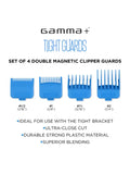 Gamma Dub Neodymium Magnetic Tight Guards Blue 4-Pack