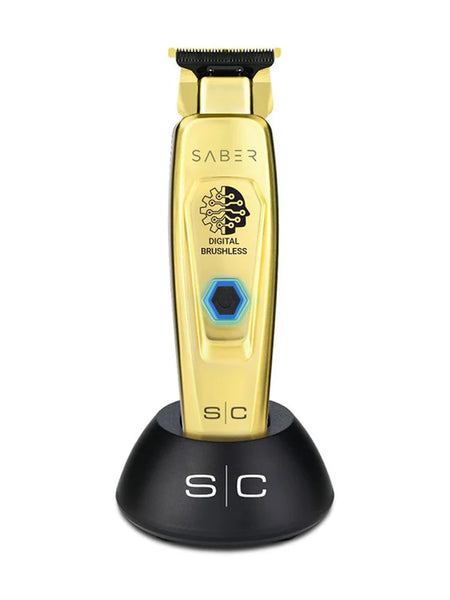 Stylecraft Saber Professional Full Metal Body Digital Brushless Motor Cordless Trimmer - Gold
