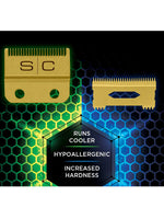StyleCraft Clipper Fade Blade with Moving Gold Titanium Slim Deep Tooth Cutter Set