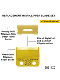 StyleCraft Fixed Gold Titanium Faper Clipper Blade with Moving Slim Deep Cutter Set