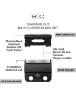 StyleCraft Diamond Cut DLC Fade Clipper Blade + DLC Shallow 2.0 Cutter Set